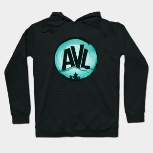 AVL - Asheville, NC - Watercolor MintGreen 19 Hoodie